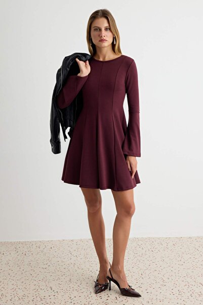 Trendyol Collection Rochie tricotată mini interlock, scurtă, cu deschidere în...