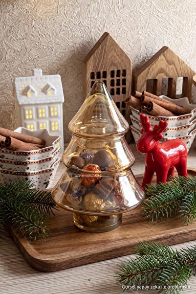 TRENDYOLMİLLA HOME Pine Tree Shaped Storage Container & Sugar Bowl 24X15Cm Tp...