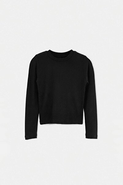 TRENDYOLKIDS Schwarzes, ecrufarbenes, weiches Stoff-Mini-Me-Mutter-Tochter-T-...