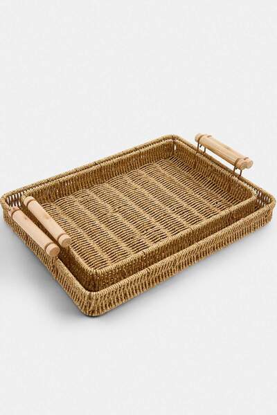 TRENDYOLMİLLA HOME Set of 2 Wicker Look Trays Tphss26Tps00002