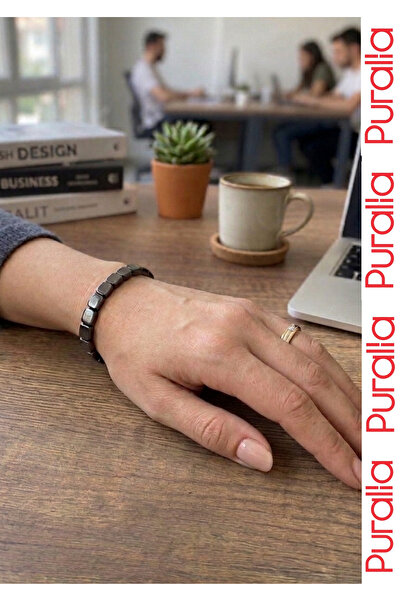 Puralia Natural Stone - Hematite 3 Bracelet - for Those Who Feel Physically a...