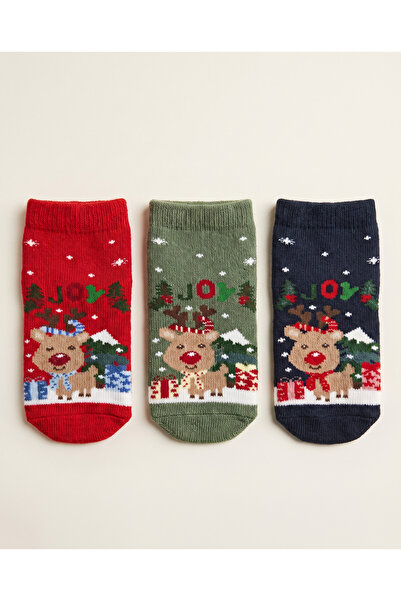 Katamino 3 Pairs of Unisex Boxed New Year's Gift New Year Themed Baby Socks