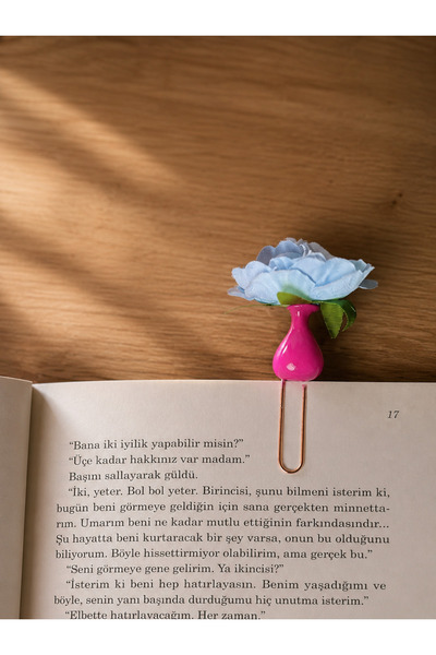 Güsvent Design Co El Yapımı Çiçekli Vazo Kitap Ayracı