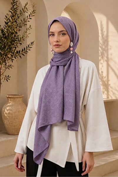 MİRSOY SCARF Lina Desen Kaymaz jakarlı Şal