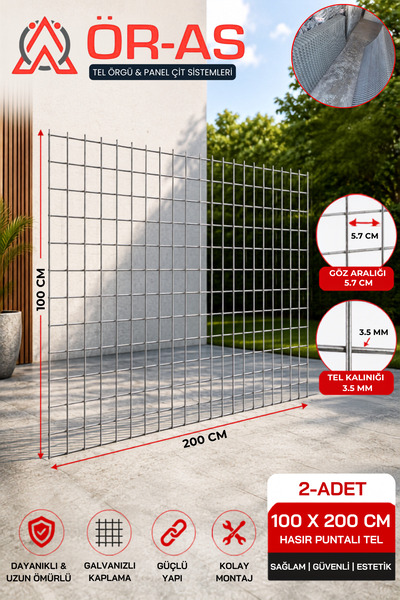 ÖR-AS TEL ÖRGÜ & PANEL ÇİT SİSTEMLERİ Hasır Tel-( 5.5 x 5.5 Göz Aralıklı - 3....