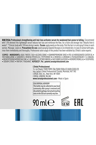 L'oreal Professionnel Serie Expert Aminexil Advanced Daha Gür & Daha Güçlü Saçlar Için Dökülme Karşıtı Güçlendirici Aktiva