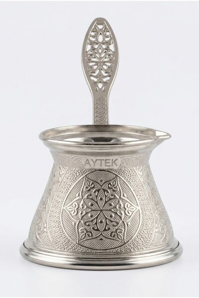 Mijja 150 ml 2-3 Person Engraved Chubby Cast Steel Coffee Pot Induction Cooke...