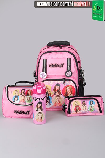 MANİFEST x Dekomus Lisanslı Toz Pembe Collection Okul,Termoslu Beslenme Çanta...