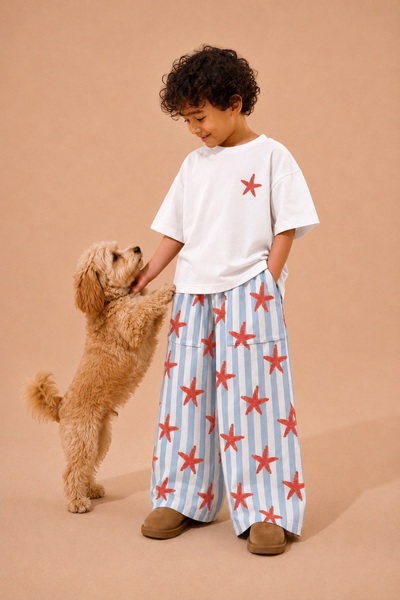Le Touche Deniz Yıldız Desenli Unisex Çocuk Yazlık 2’li Alt Üst Takım - %100 ...