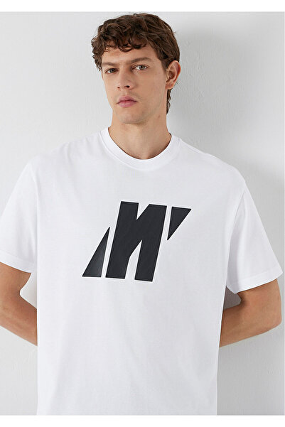 Mavi Tricou alb cu imprimeu Pro, croială lejeră / croială confortabilă 061344...