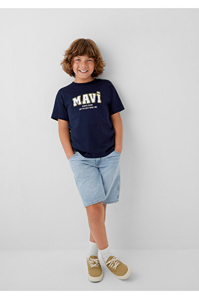 Mavi Printed Navy Blue T-Shirt Loose Fit / Relaxed Comfortable Cut 6610514-84371