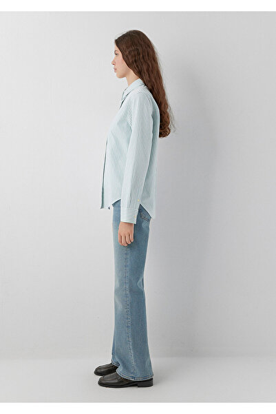 Mavi Çizgili Gömlek Regular Fit / Normal Kesim 1211584-91664