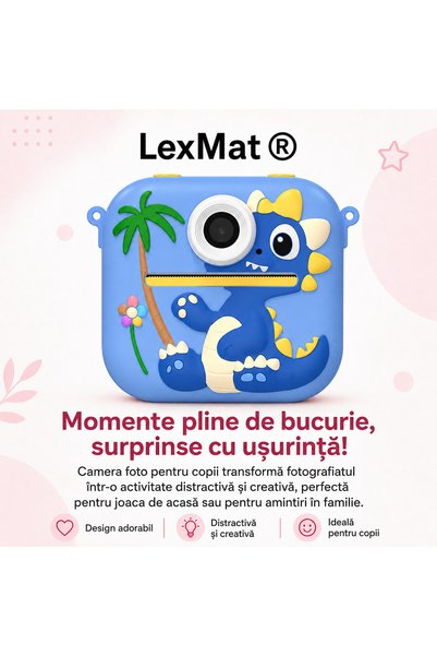 LexMat Aparat Foto Copii Printare Instant, Camera Digitala Printare Instant, Printare Termica
