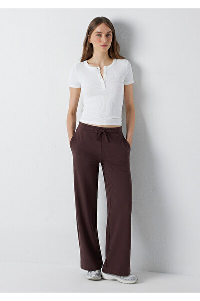 Mavi Geniş Paça Kahverengi Basic Eşofman Altı 1011057-70255