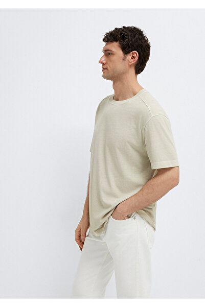 Mavi Beiges Basic-T-Shirt mit lockerer Passform / bequemem Schnitt 0613312-70322