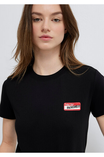 Mavi Slogan Printed Black T-Shirt Semi Slim Fit 1614250-900