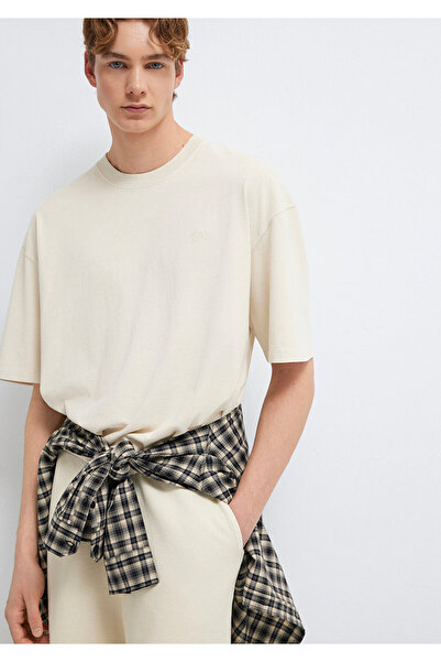 Mavi Mvjns Embroidered Beige T-Shirt Oversize / Wide Cut 0613617-70140