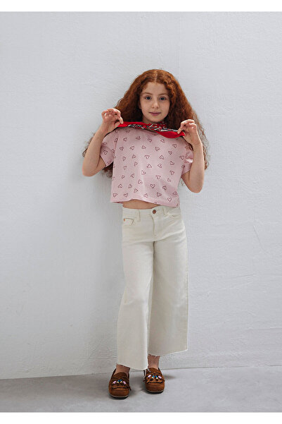 Mavi Kalp Printed Pink T-Shirt Loose Fit / Comfortable Fit 7610400-71007