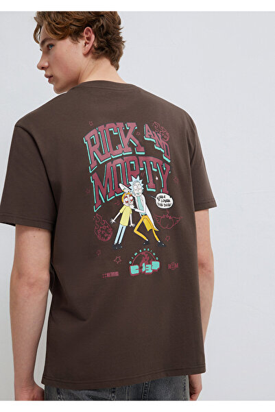 Mavi Rick and Morty Štampano Smeđa majica širokog kroja / udobna kroj 0613205...