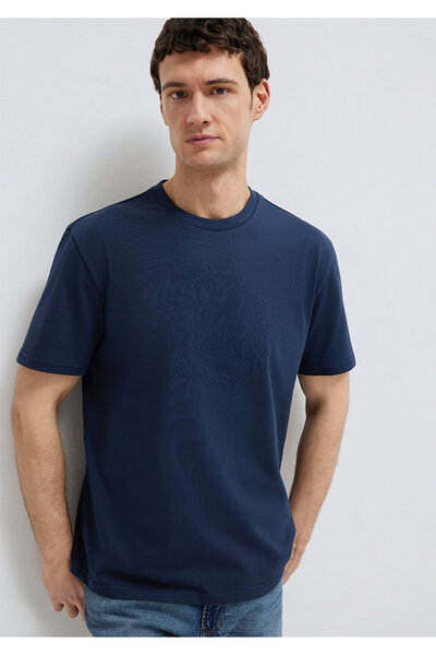 Mavi Printed Navy Blue T-Shirt Loose Fit / Comfortable Loose Cut 0613156-70490