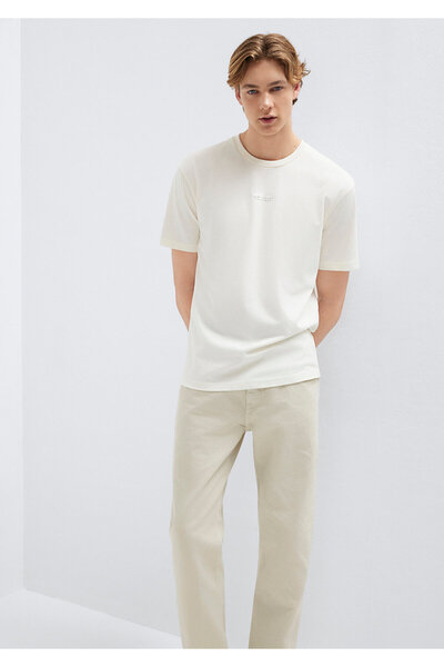 Mavi Jeans Printed Ecru T-Shirt Loose Fit / Relaxed Comfortable Cut 0613348-8...