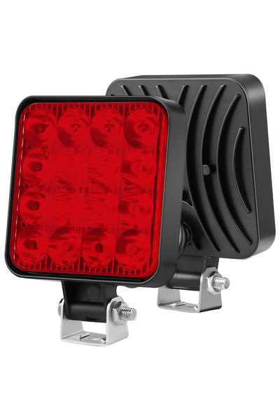 choice2 Red Light 1PCS Automobile Led Working Lamp 12V Mini Plastic Square 16...