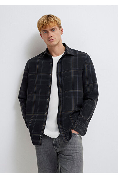 Mavi Navy Blue Plaid Shirt Regular Fit / Normal Cut 0210806-91469