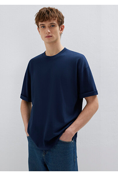 Mavi Crew Neck Navy Blue Basic T-Shirt Oversize / Wide Cut 0613113-82318