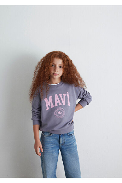 Mavi Logo Printed Purple Sweatshirt 7S10170-88095