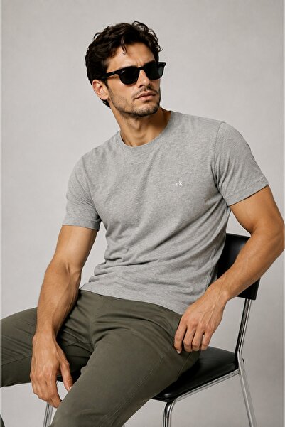 Calvin Klein Logo Embroidery Cotton T-shirt
