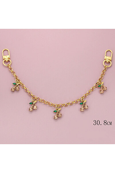 Choice7 5cherry-pink DIY Zinc Alloy Bag Hanging Chain with Cherry Pendant Det...