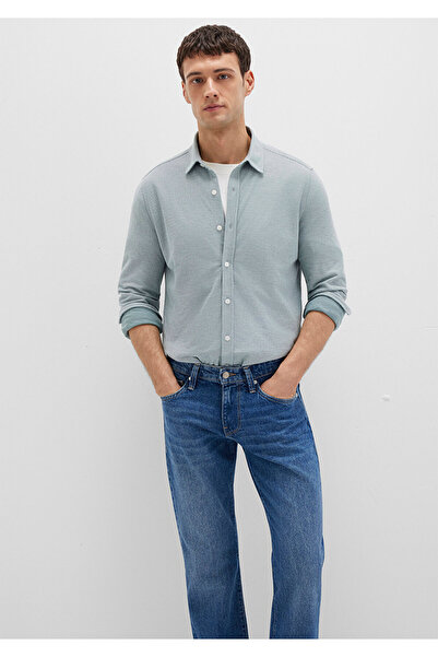 Mavi Cămașă verde din material subțire slim fit / Dar croială 0211513-70131