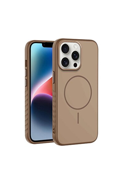 Zebana Apple iPhone 12 Pro Max Uyumlu Kılıf Mono M-Safe Silikon Kılıf Desert ...