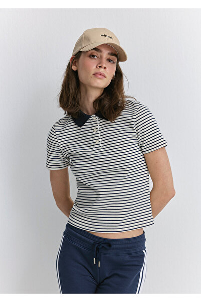 Mavi Black Striped Polo T-Shirt Fitted / Fitted Cut 1613505 -86625