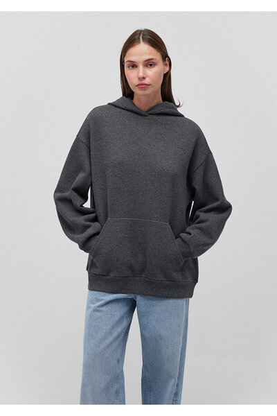 Mavi Kapüşonlu Antrasit Sweatshirt 1S10186-87829