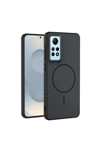 Zebana Xiaomi Redmi Note 12 Pro Uyumlu Kılıf Mono M-Safe Silikon Kılıf Siyah