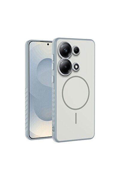 Zebana Xiaomi Redmi Note 13 Pro 4G Uyumlu Kılıf Mono M-Safe Silikon Kılıf Gri