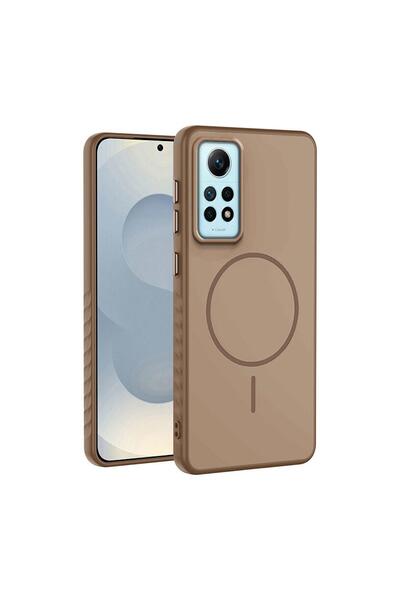Zebana Xiaomi Redmi Note 12 Pro Uyumlu Kılıf Mono M-Safe Silikon Kılıf Desert...