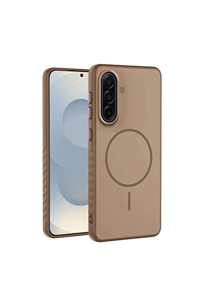 Zebana Samsung Galaxy A36 Uyumlu Kılıf Mono M-Safe Silikon Kılıf Desert Titanyum