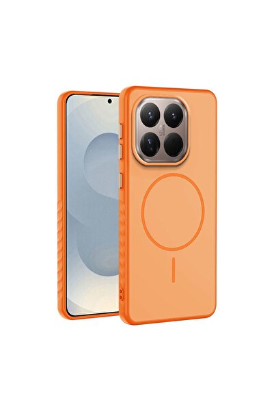 Zebana Xiaomi Mi 15T Pro Uyumlu Kılıf Mono M-Safe Silikon Kılıf Turuncu