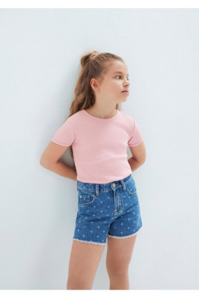 Mavi Ribbed Pink Basic T-Shirt Fitted / Fitted Cut 7610260-86953