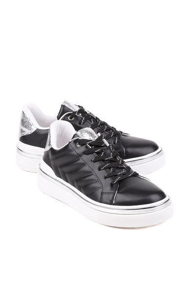 stato Nova Καπιτονέ Λευκό Γυναικείο Sneaker με Ασημένιες Λεπτομέρειες