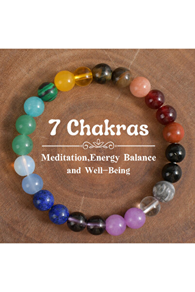 Choice L0267 Bracelets Women Healing Tigers Eye Amethyst Gemstone 7 Chakra Be...