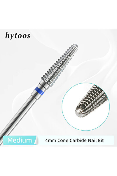 Choice HYTOOS Cone Cuticle Nail Drill Bit Straight Cut Conical Carbide Nail B...