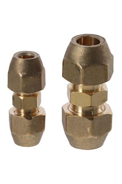 Choice Bronze Yellow 2pcs Copper 3/8Inch and 1/4Inch Copper Pipe Butt Silver ...