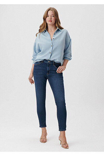 Mavi Pantaloni casual de blugi Marli de culoare închisă - 101339 -35246