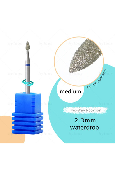 Choice Medium - M HYTOOS WaterDrop Cuticle Nail Drill Bits Professional Diamo...