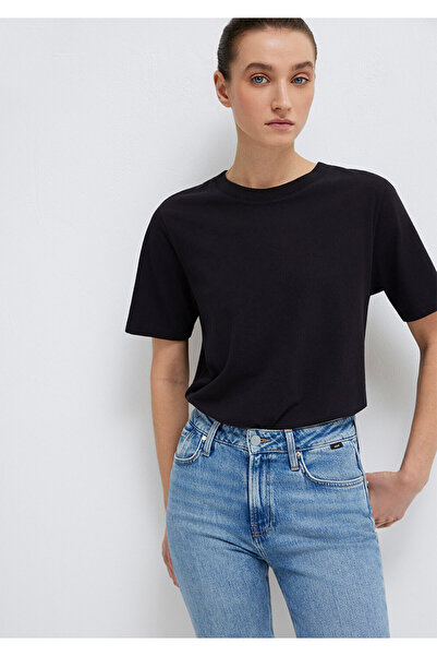 Mavi Schwarzes Basic-T-Shirt mit Rundhalsausschnitt, reguläre Passform 160095...