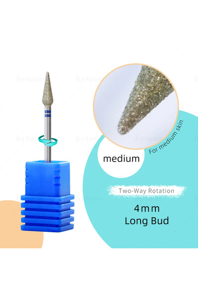 Choice1 4mm Bud-M HYTOOS 5mm Long Bud Cuticle Clean Nail Drill Bits Russian D...