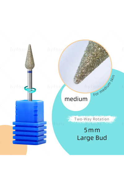 choice2 5mm Bud-M HYTOOS 5mm Long Bud Cuticle Clean Nail Drill Bits Russian D...